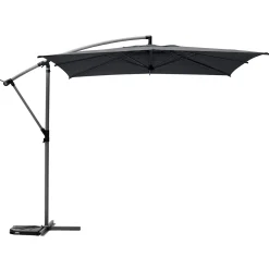 Parasol déporté carré MANOA Ardoise + 4 dalles de parasol STACIO