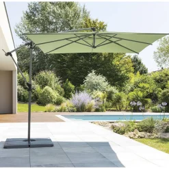 Parasol déporté carré MANOA Vert olive