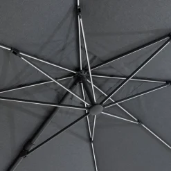 Parasol déporté rectangulaire MELHIA Anthracite avec LED