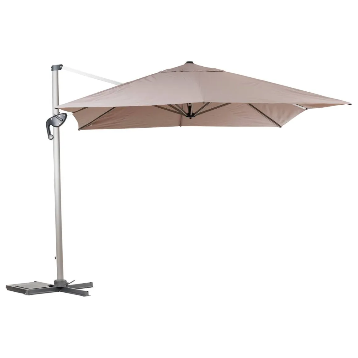 Parasol déporté rectangulaire ÉQUADOR Taupe