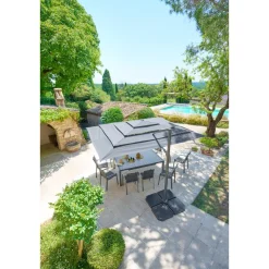 Parasol déporté rectangulaire inclinable MELHIA Anthracite