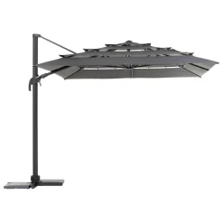Parasol déporté rectangulaire inclinable MELHIA Anthracite