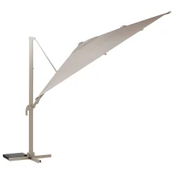 Parasol déporté rectangulaire inclinable MELHIA Lin / Argile