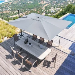 Parasol déporté rectangulaire inclinable MELHIA Anthracite