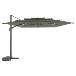 Parasol déporté rectangulaire inclinable MELHIA Vert laurier