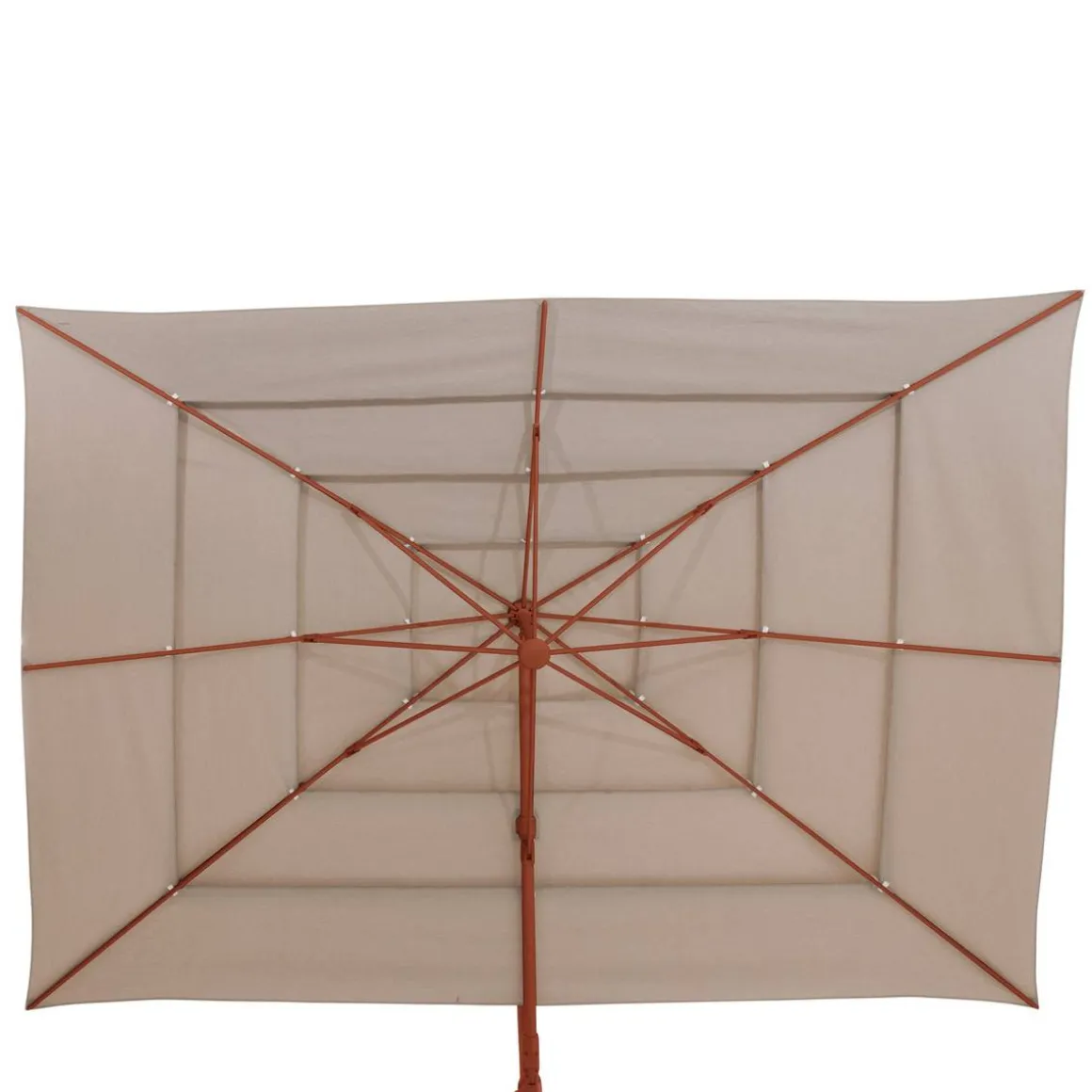 Parasol déporté rectangulaire inclinable MELHIA Lin / Acajou