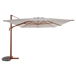 Parasol déporté rectangulaire inclinable MELHIA Lin / Acajou