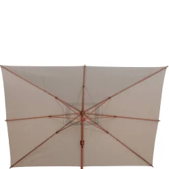 Parasol déporté rectangulaire inclinable MELHIA Lin / Acajou