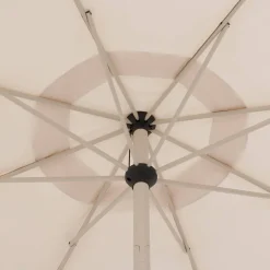 Parasol déporté rond inclinable LOOMPA Argile / Blé