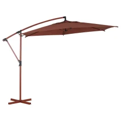 Parasol déporté rond MANOA Acajou