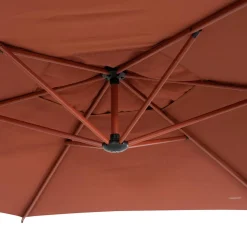 Parasol déporté rond MANOA Acajou