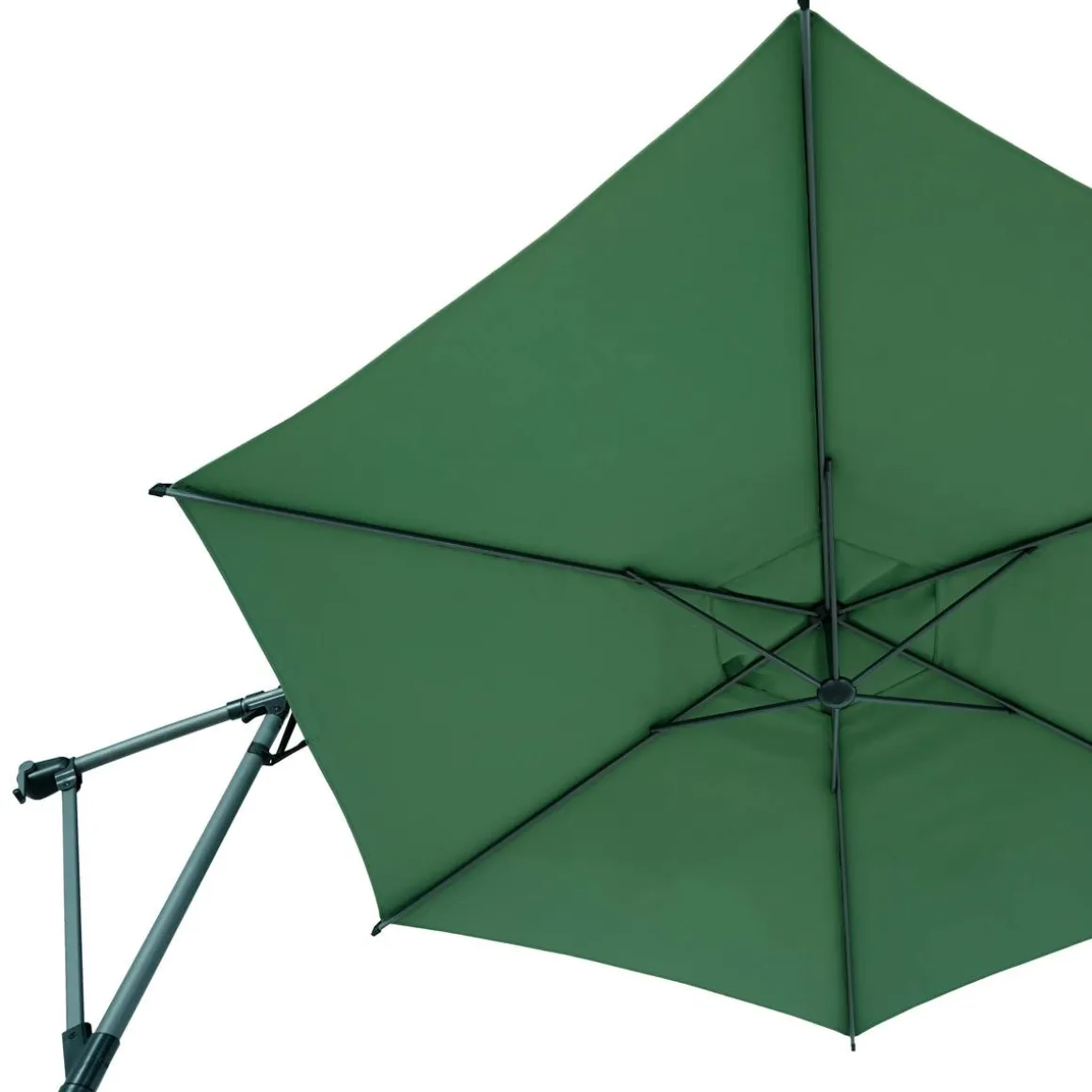 Parasol déporté rond MANOA Vert olive / Graphite