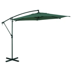 Parasol déporté rond MANOA Vert olive / Graphite