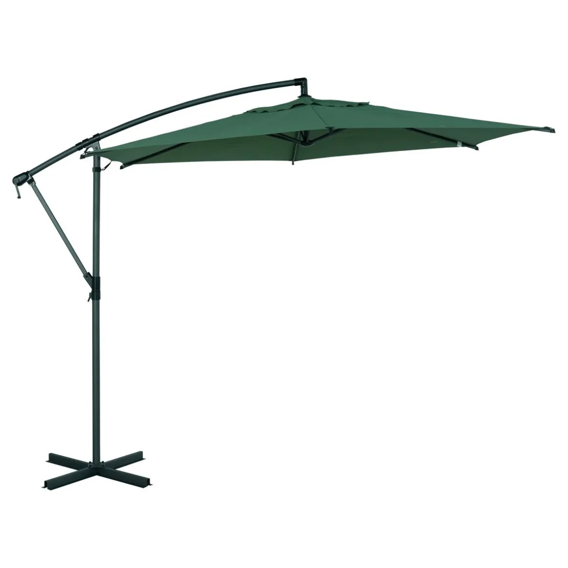 Parasol déporté rond MANOA Vert olive / Graphite