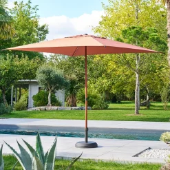 Parasol droit carré inclinable SOYA Acajou