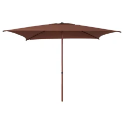 Parasol droit carré inclinable SOYA Acajou