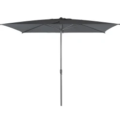 Parasol droit rectangulaire inclinable LOOMPA Ardoise + pied de parasol HAULIO