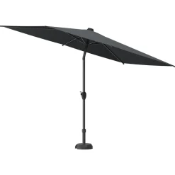 Parasol droit rectangulaire inclinable LOOMPA Ardoise + pied de parasol HAULIO