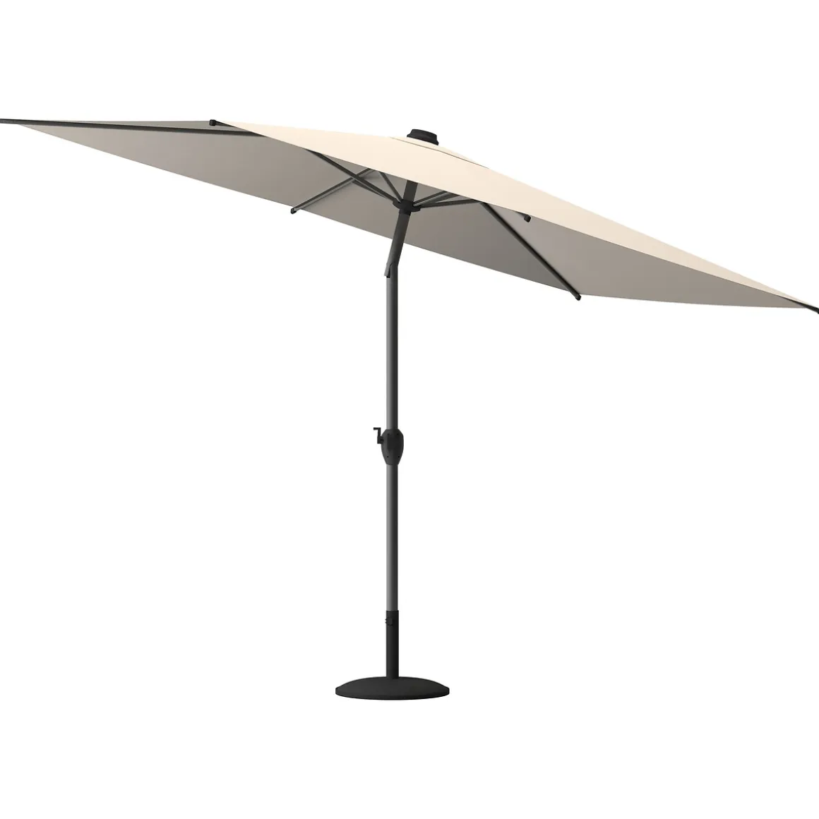 Parasol droit rectangulaire inclinable LOOMPA Blé + pied de parasol DAILIO