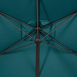 Parasol droit rectangulaire inclinable LOOMPA Bleu canard