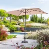 Parasol droit rectangulaire inclinable LOOMPA Taupe