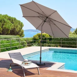 Parasol droit rond inclinable LOOMPA Café