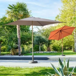 Parasol droit rond inclinable SOYA Acajou