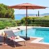 Parasol droit rond inclinable LOOMPA Acajou