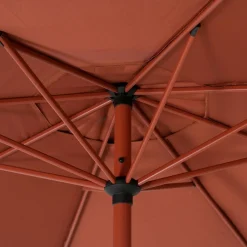 Parasol droit rond inclinable LOOMPA Acajou