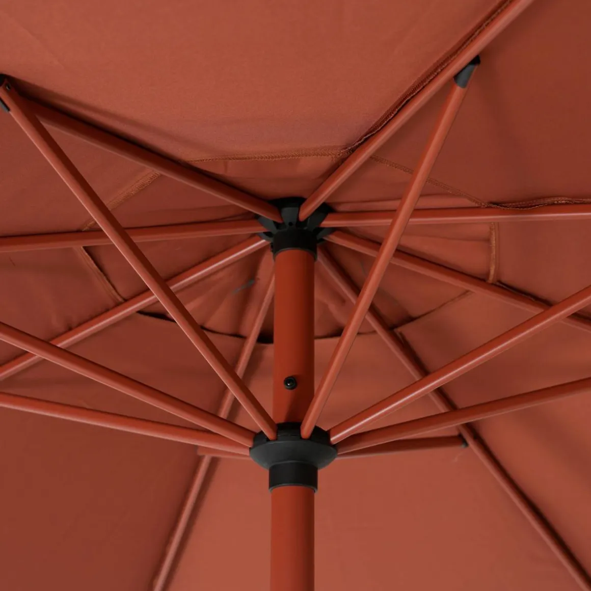 Parasol droit rond inclinable LOOMPA Acajou