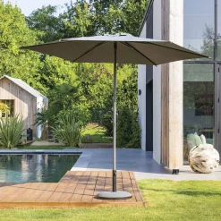 Parasol droit rond inclinable SOYA Ardoise