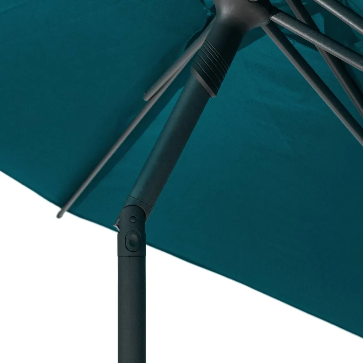 Parasol droit rond inclinable SOYA Bleu canard