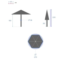 Parasol droit rond inclinable SOYA Blé