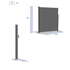 Paravent rétractable ANTAO Graphite
