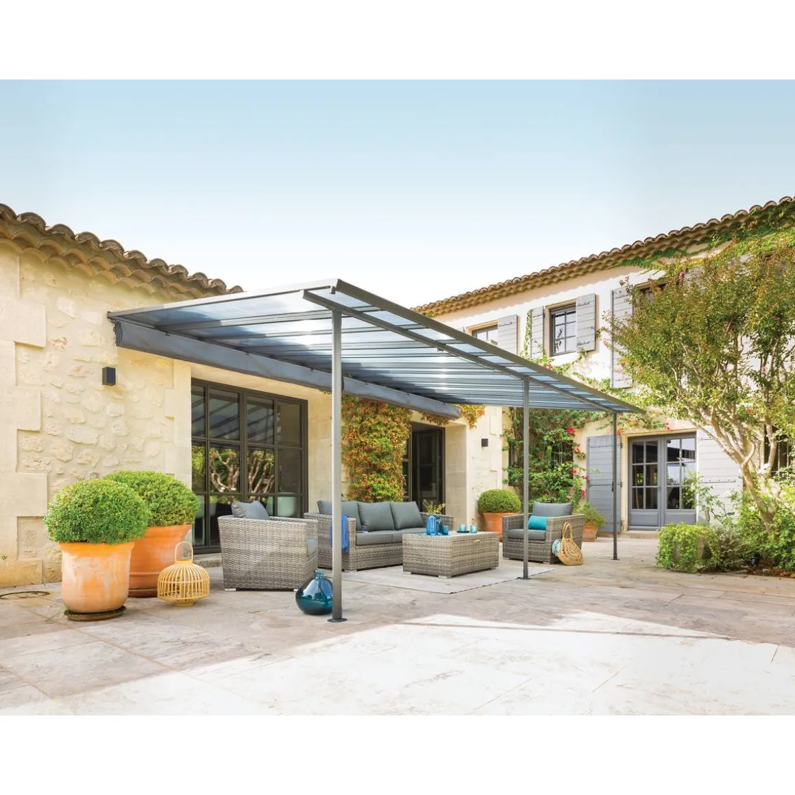 Pergola adossée BELIZE Graphite
