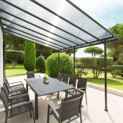 Pergola adossée BELIZE Graphite