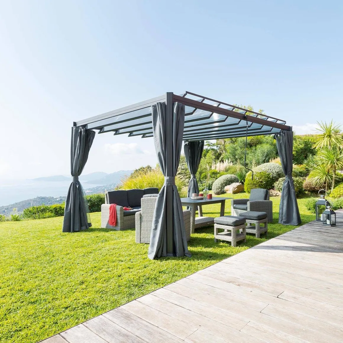 Pergola autoportante BELIZE Graphite