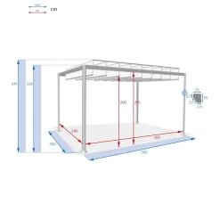 Pergola autoportante BELIZE Graphite