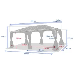 Pergola autoportante BELIZE Graphite