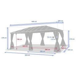 Pergola autoportante BELIZE Graphite