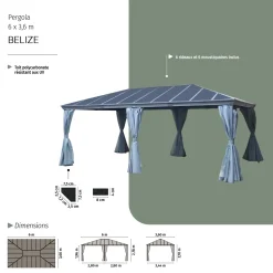 Pergola autoportante BELIZE Graphite