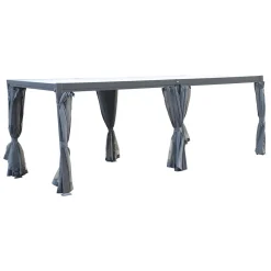Pergola AVILA Graphite avec 1 kit de rideaux