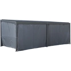 Pergola AVILA Graphite avec 1 kit de rideaux