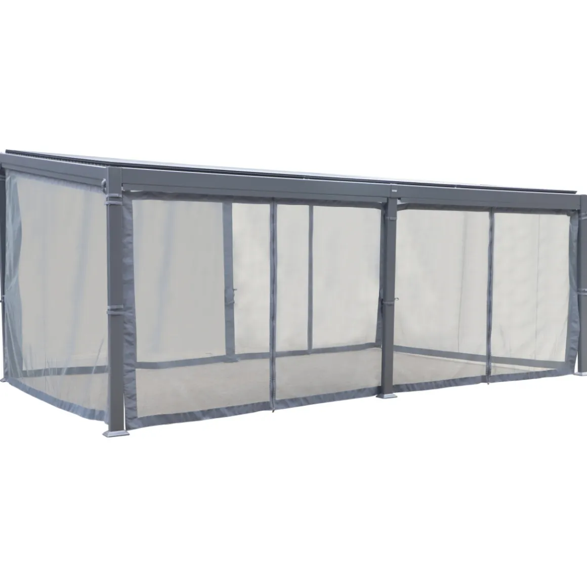 Pergola AVILA Graphite avec 1 kit de moustiquaire