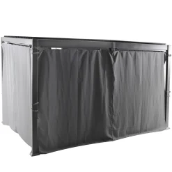 Pergola AVILA Graphite + 1 kit de rideaux