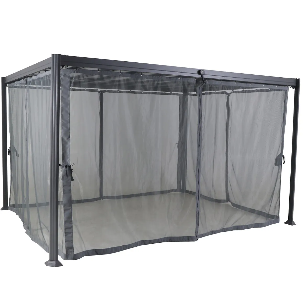 Pergola BELIZE Graphite + 1 kit de moustiquaire Ardoise