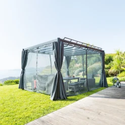 Pergola BELIZE Graphite + 1 kit de moustiquaire Ardoise