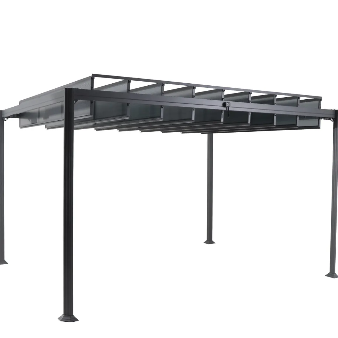 Pergola BELIZE Graphite + 1 kit de moustiquaire Ardoise