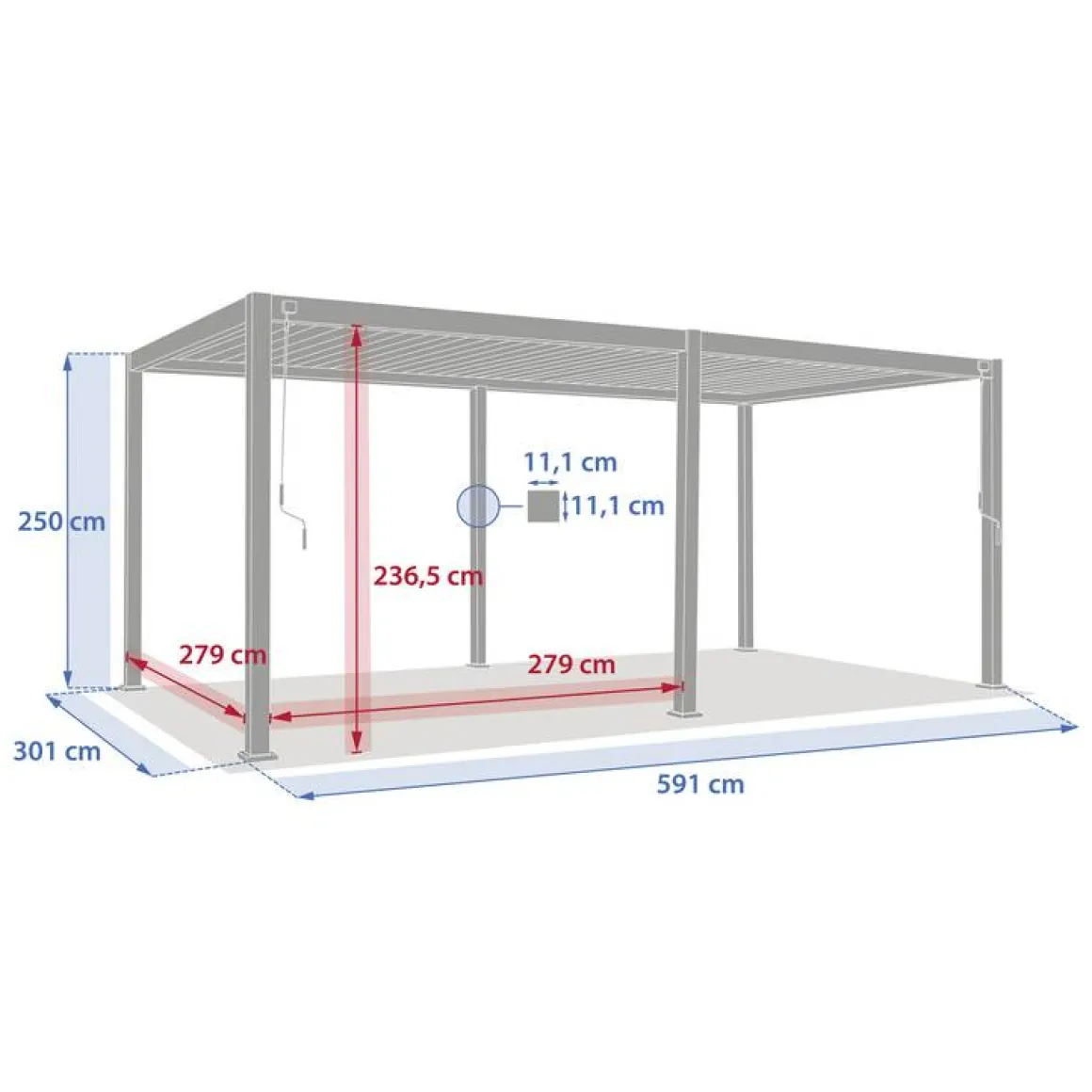 Pergola bioclimatique autoportante EVORA Graphite