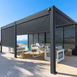 Pergola bioclimatique autoportante EVORA Graphite